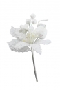Winter-Dekostecker Blumen weiss mit Glitter  Solange Vorrat